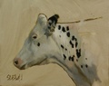 Oil painting of a Holstein Cow
